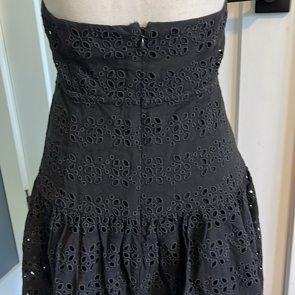 J Crew Halter Mini Dress in Eyelet Black Linen Blend - Picture 9 of 12